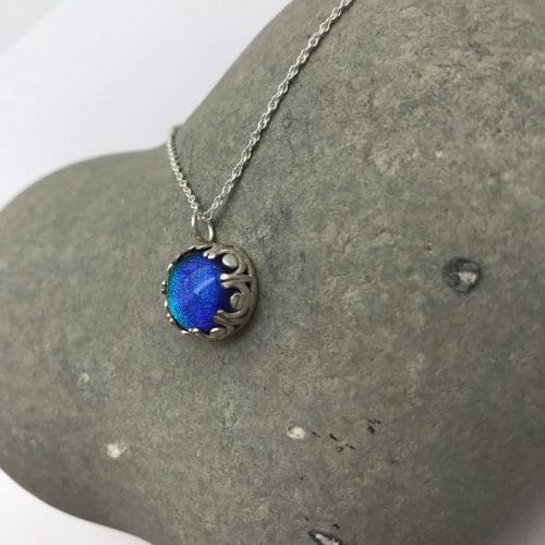 Colourful dichroic glass and sterling silver necklaces - Image 7