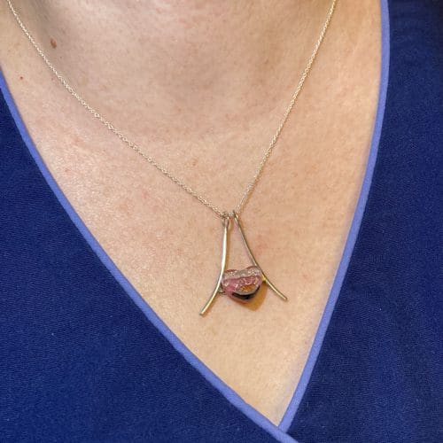 Dichroic glass heart ring saver necklace - Image 8