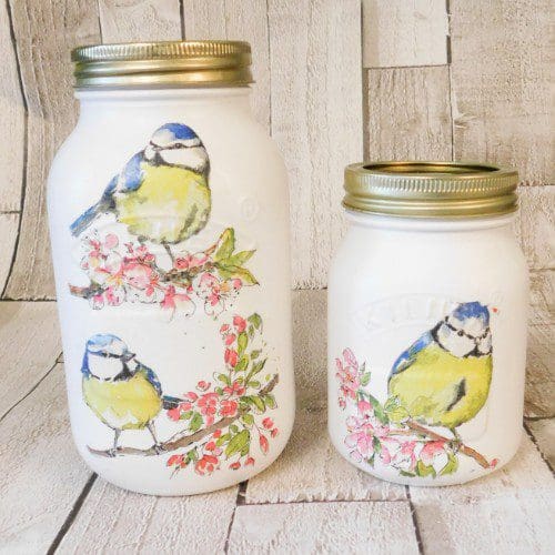 Blue Tits Painted 1 Litre or 500 ml Kilner Storage Jar Vase - Image 4