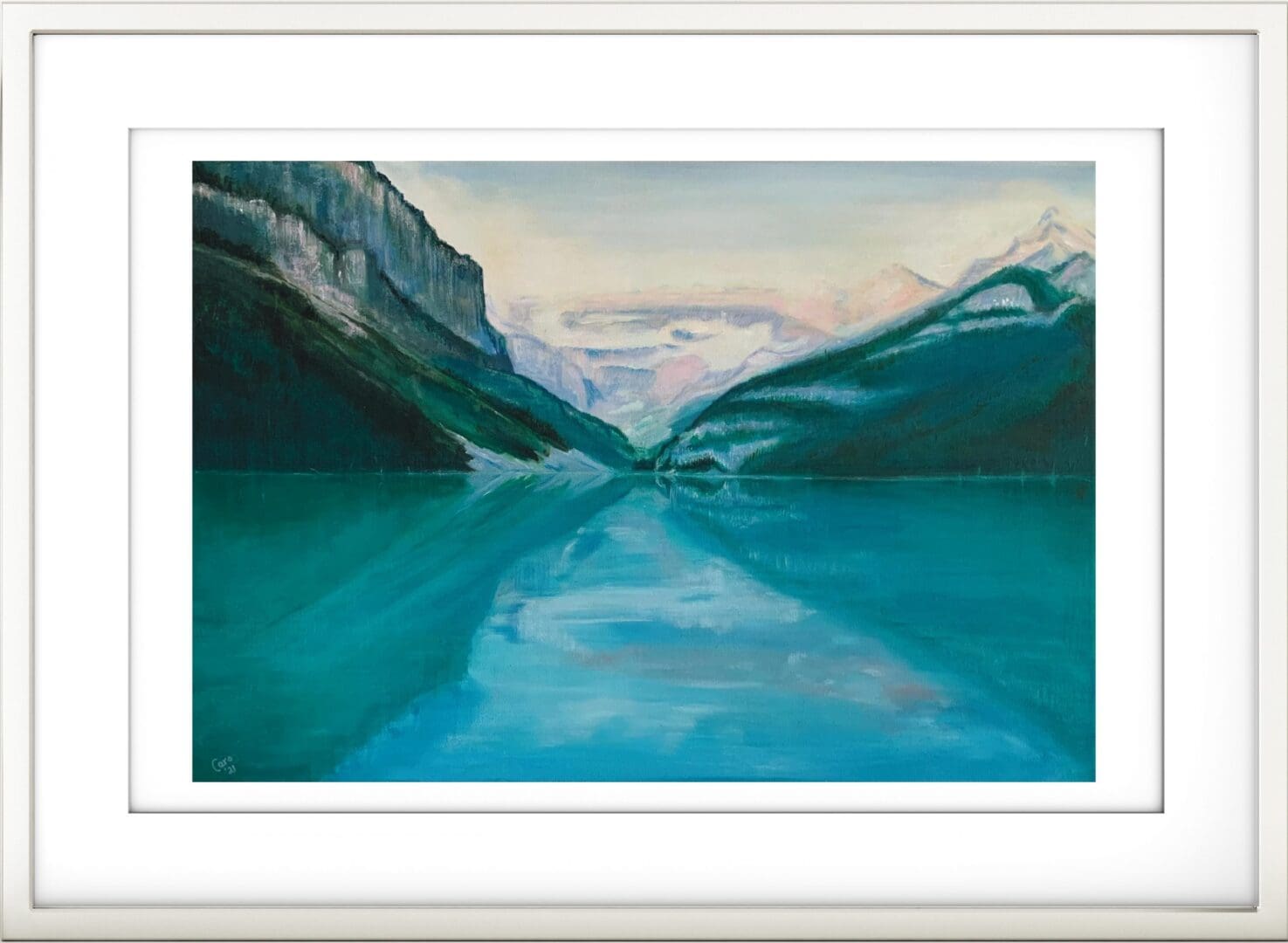 Mountain Lake Energy Art Landscape A4 print