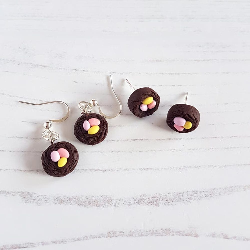 Easter Treats earrings CHOOSE YOUR STYLE Hot cross buns, chocolate bunnies, mini egg nests - Image 8