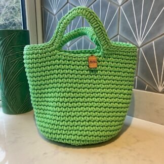 Neon Green Crochet Bag, Crochet Handbag