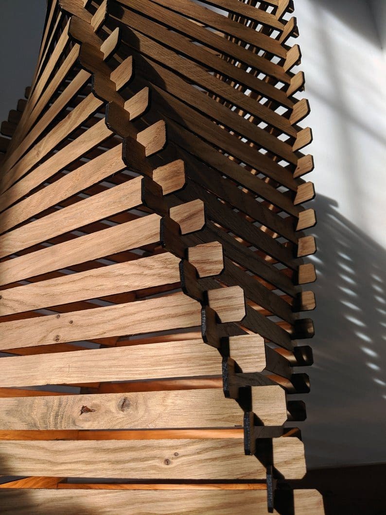 Floor lamp made from characterful wood. Pick from birch, oak, walnut or mahogany - Image 7