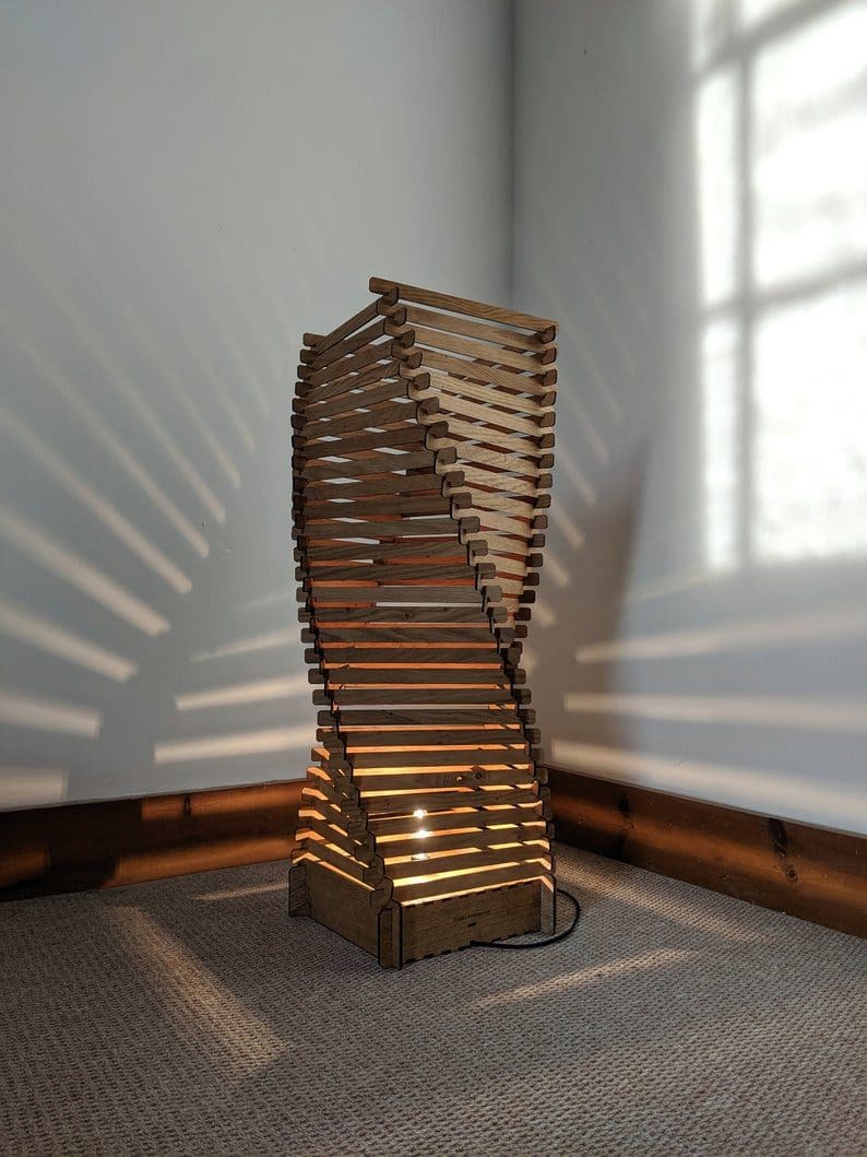 Floor lamp made from characterful wood. Pick from birch, oak, walnut or mahogany - Image 8