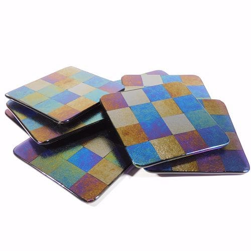 Iridescent Fused Glass Coasters