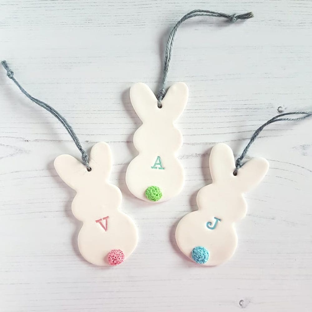 Personalised Bunny Decoration with initial - Image 5