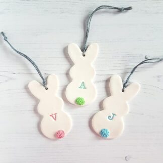 Personalised Bunny Decoration with initial