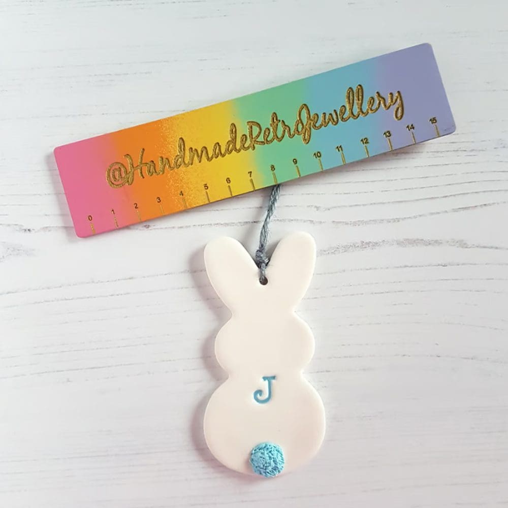 Personalised Bunny Decoration with initial - Image 8