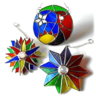 rainbow suncatcher sun moon star crystal