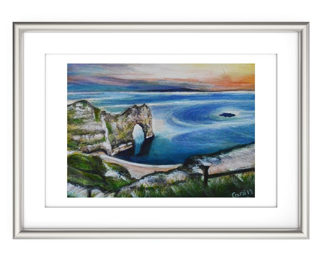 Durdle Door Dorset A4 print -Energy Art Landscape Paintings - Image 5