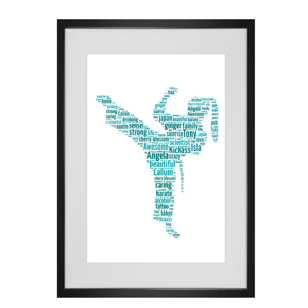 Personalised Female Martial Arts Word Art Print