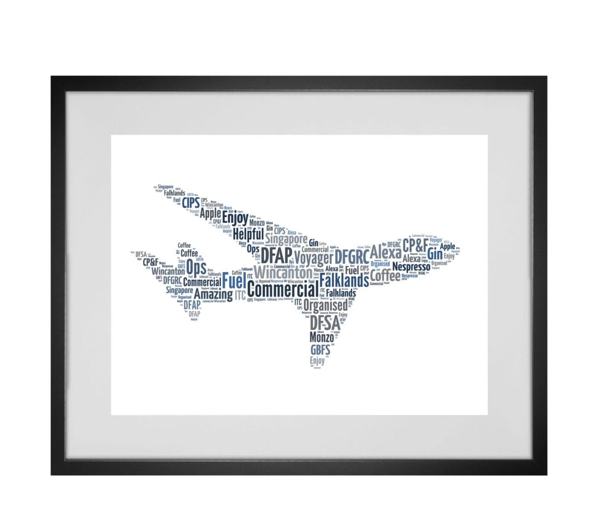 Personalised Aeroplane Word Art Print