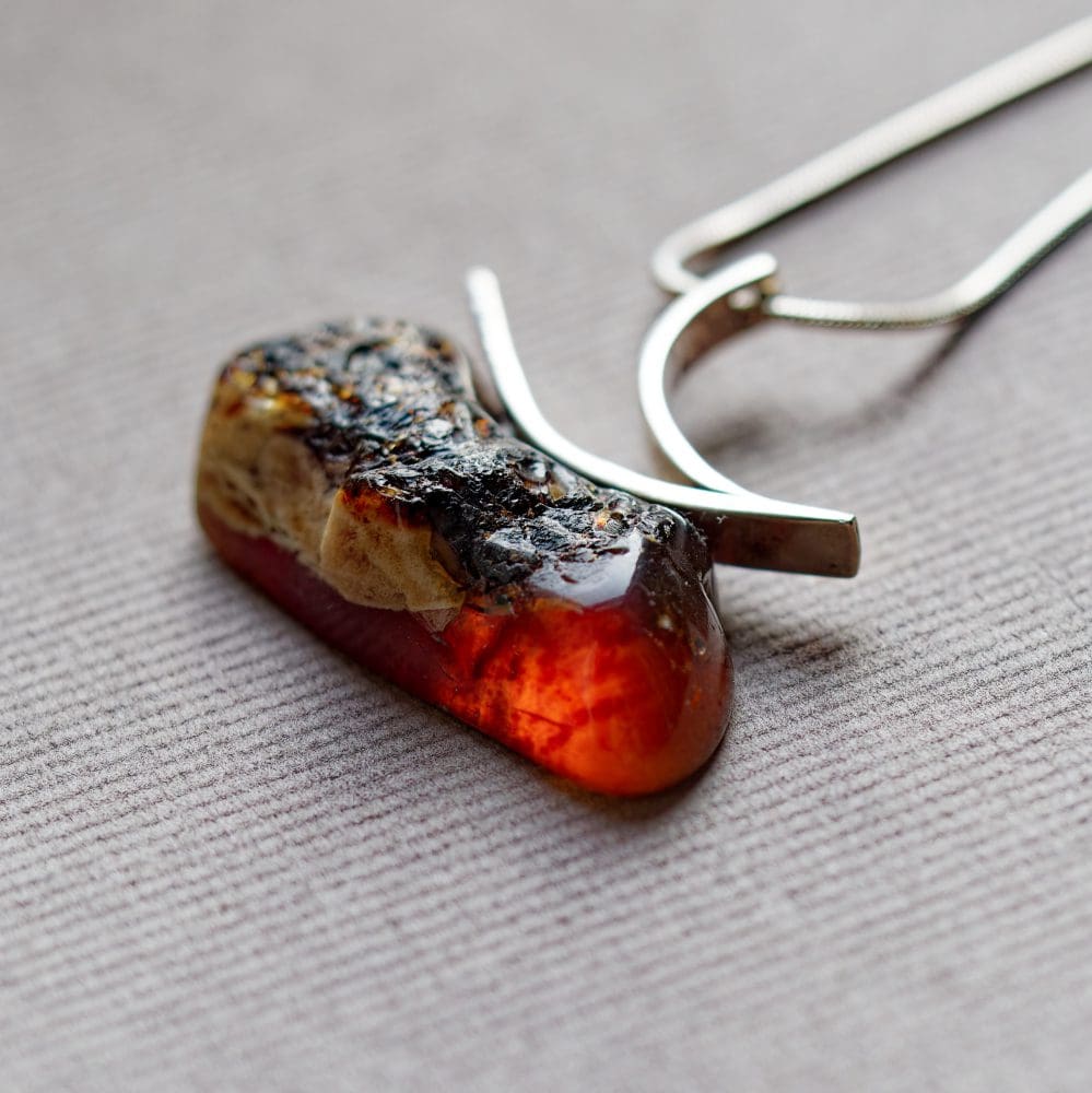 Freeform Indonesian Amber pendant - Image 6