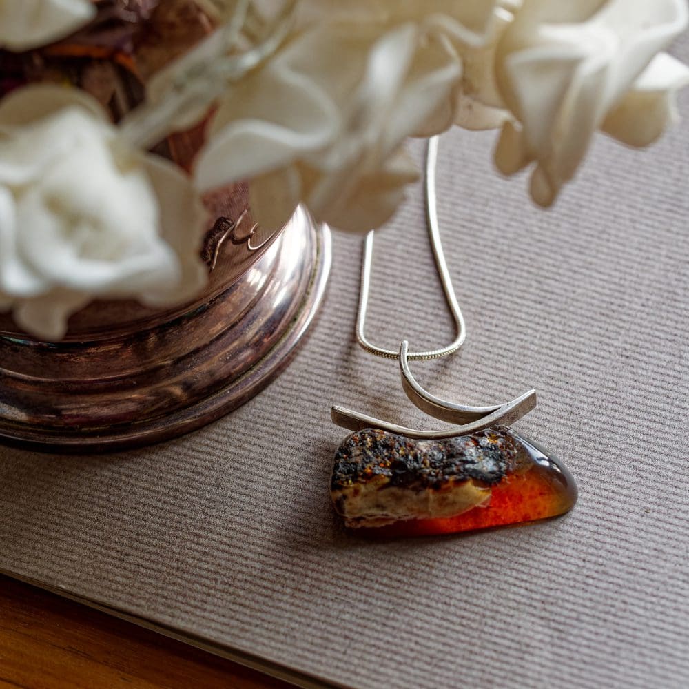 Freeform Indonesian Amber pendant - Image 5