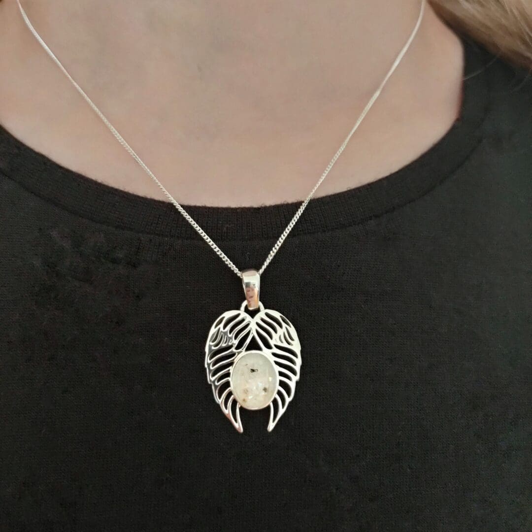 Memorial Angel Wings Necklace for Ashes - Image 2