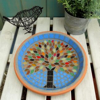Autumn Jewel Tree Mosaic Bird Bath Wildlife Garden Ornament