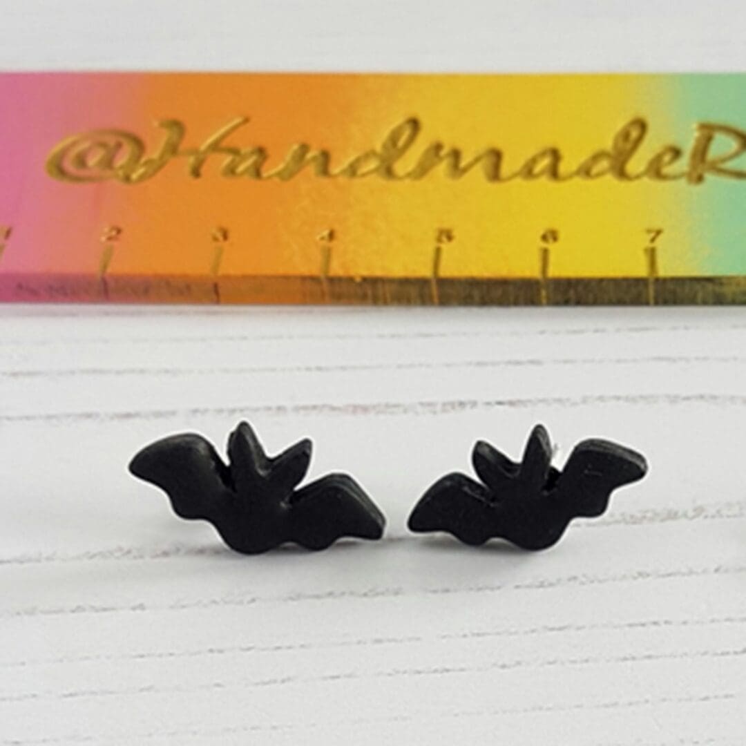 Autumn and Halloween STUD or MINI HOOP earrings CHOOSE YOUR STYLE - Bats, Ghosts, Pumpkins, Coffee, bobble hats - Image 9
