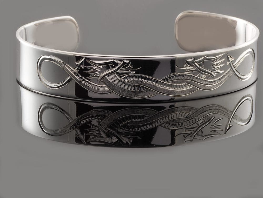 celtic dragon cuff bracelet personalised