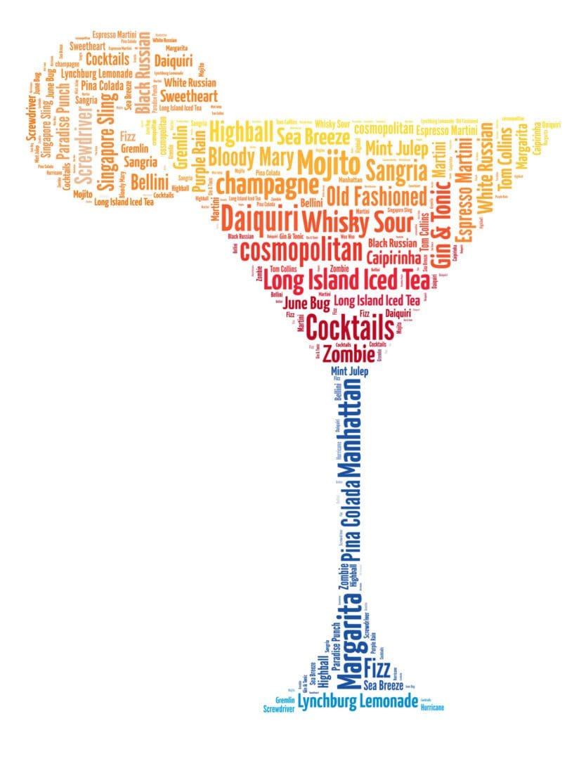 Personalised Cocktail Glass Word Art Print - Image 7