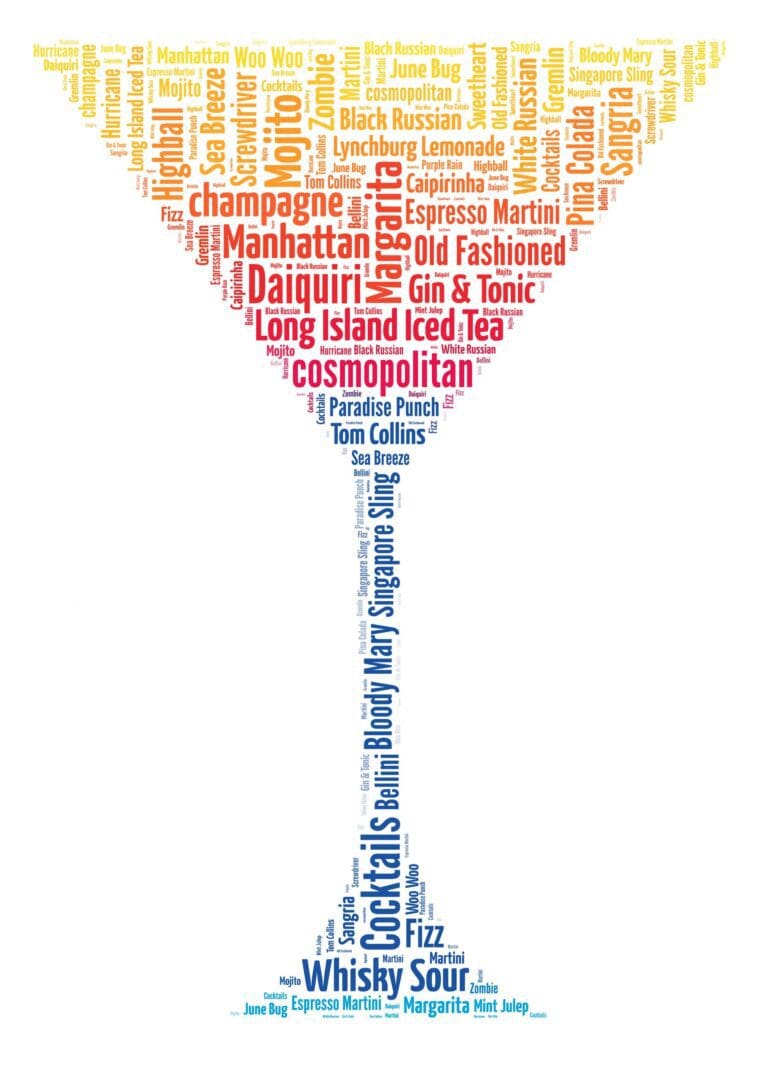Personalised Cocktail Glass Word Art Print - Image 5