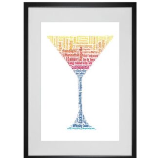 Personalised Cocktail Glass Word Art Print
