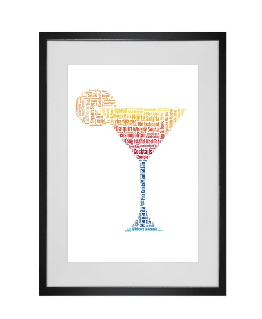 Personalised Cocktail Glass Word Art Print - Image 2