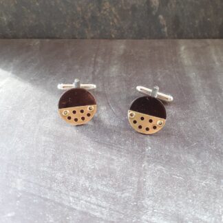 Copper and brass cufflinks