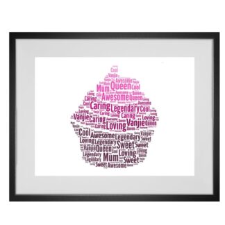 Personalised Cupcake Word Art Print
