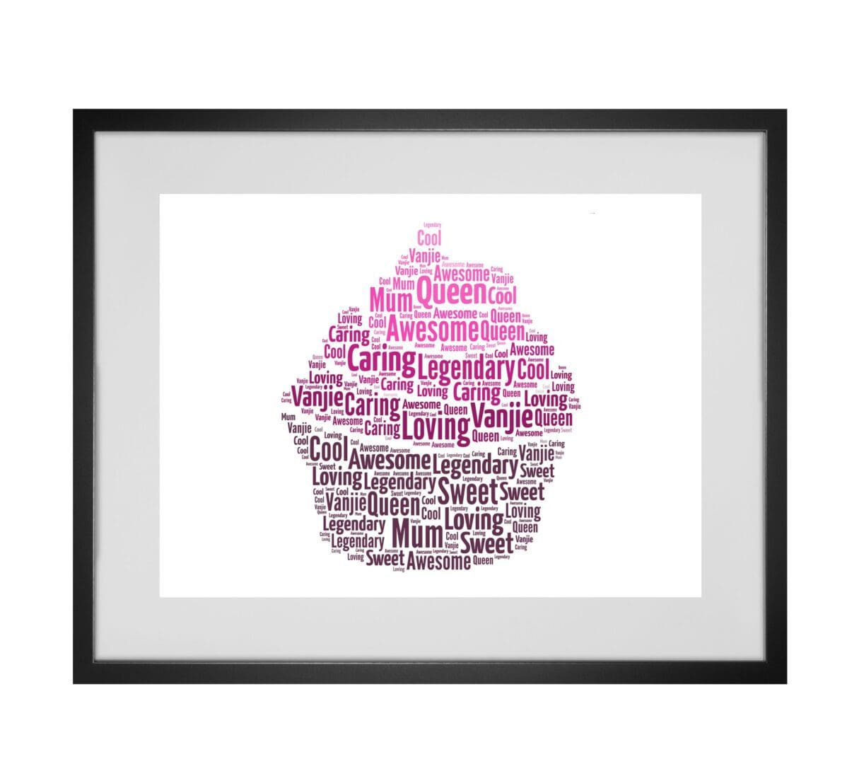 Personalised Cupcake Word Art Print - Image 2