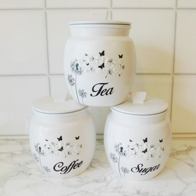 Dandelion Wishes Kitchen Canisters, Tea Coffee Sugar Jars - Image 3