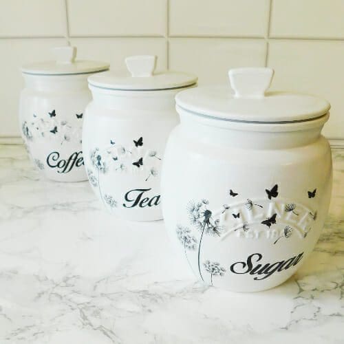 Dandelion Tea Coffee and Sugar Jars