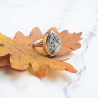 Handmade dendrite gemstone ring