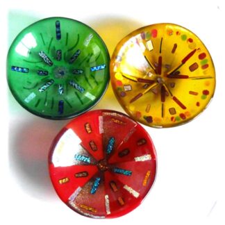 fused glass dichroic bowl dish red green yellow