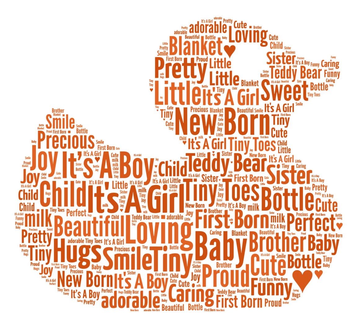 Personalised New Baby Rubber Duck Word Art Print - Image 2