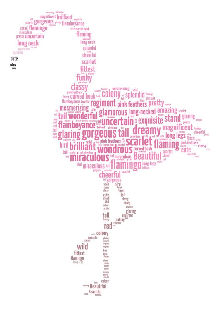 Personalised Flamingo Word Art Print - Image 3