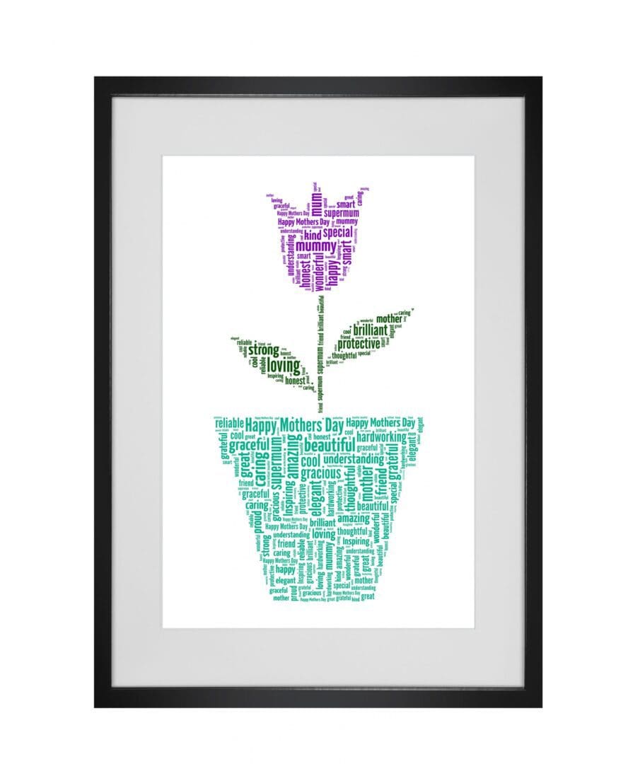 Personalised Flower Word Art Print - Image 5