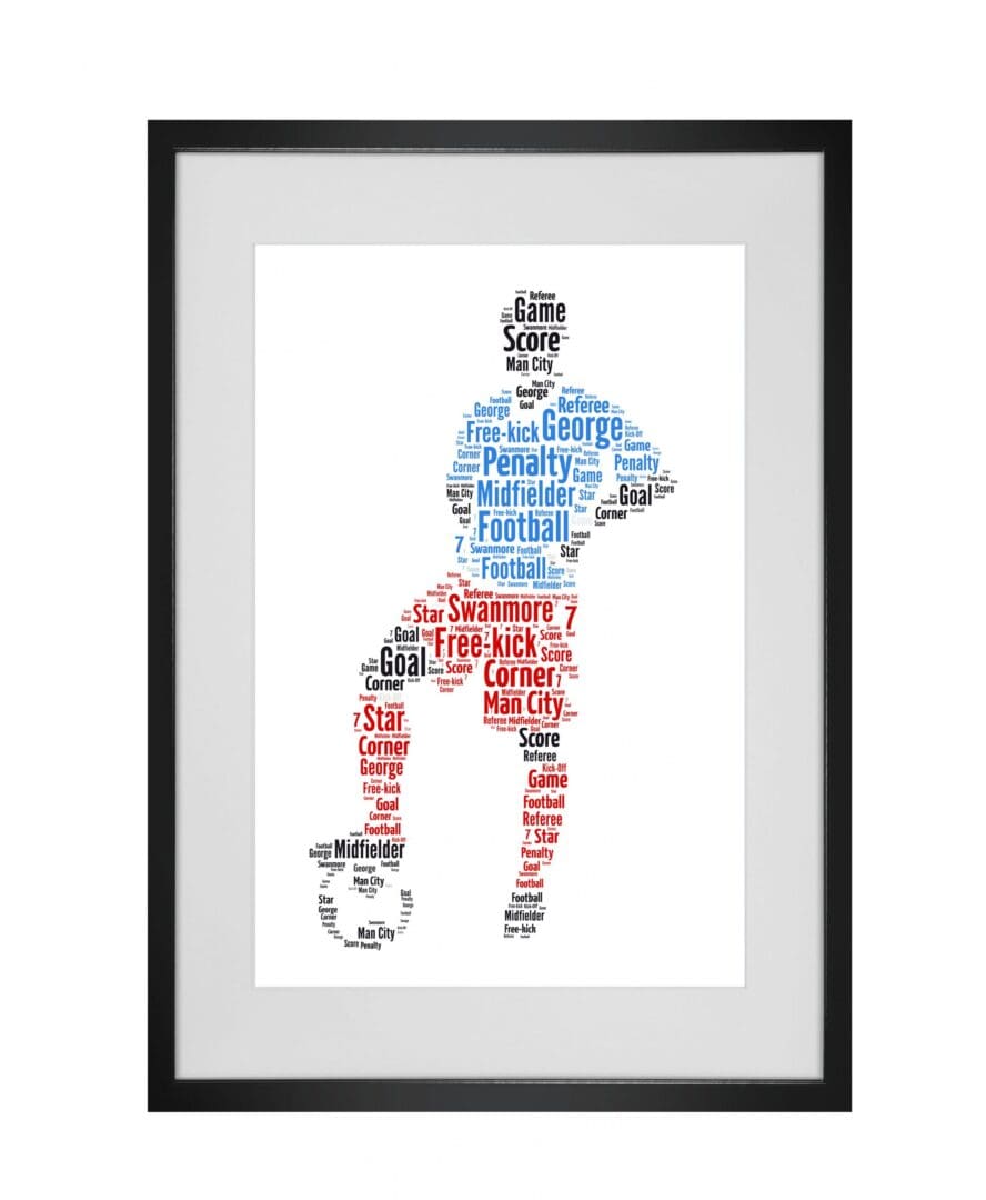 Personalised Football Player Word Art Print - Image 4