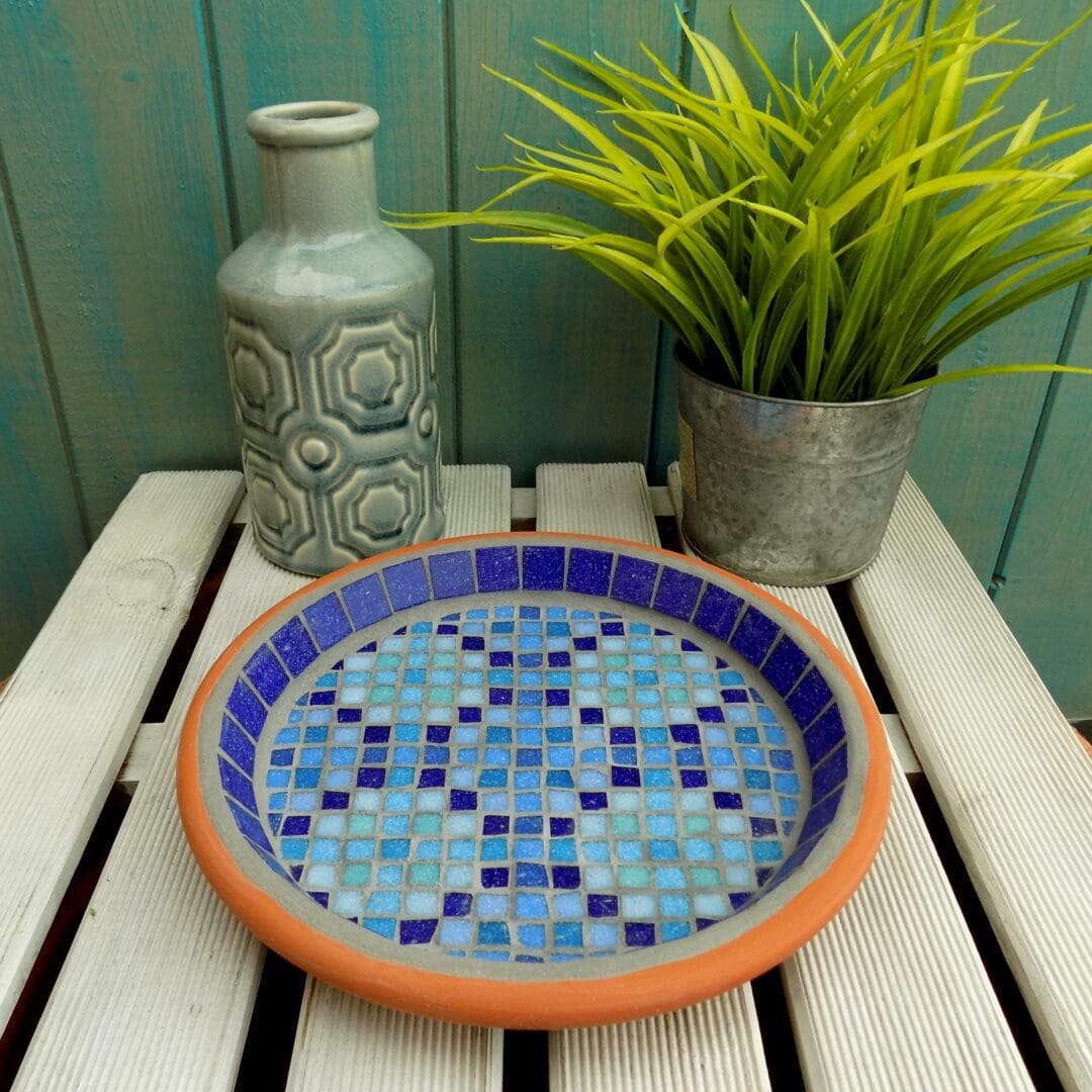 Moroccan Pool Mosaic Bird Bath Wildlife Garden Ornament