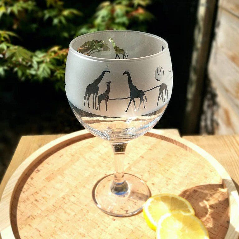 Gin Glass by Four Hands Etched Glass - Giraffe - Image 5