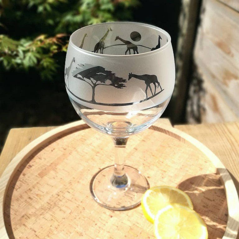 Gin Glass by Four Hands Etched Glass - Giraffe - Image 6