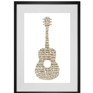 Personalised Acoustic Guitar Word Art Print
