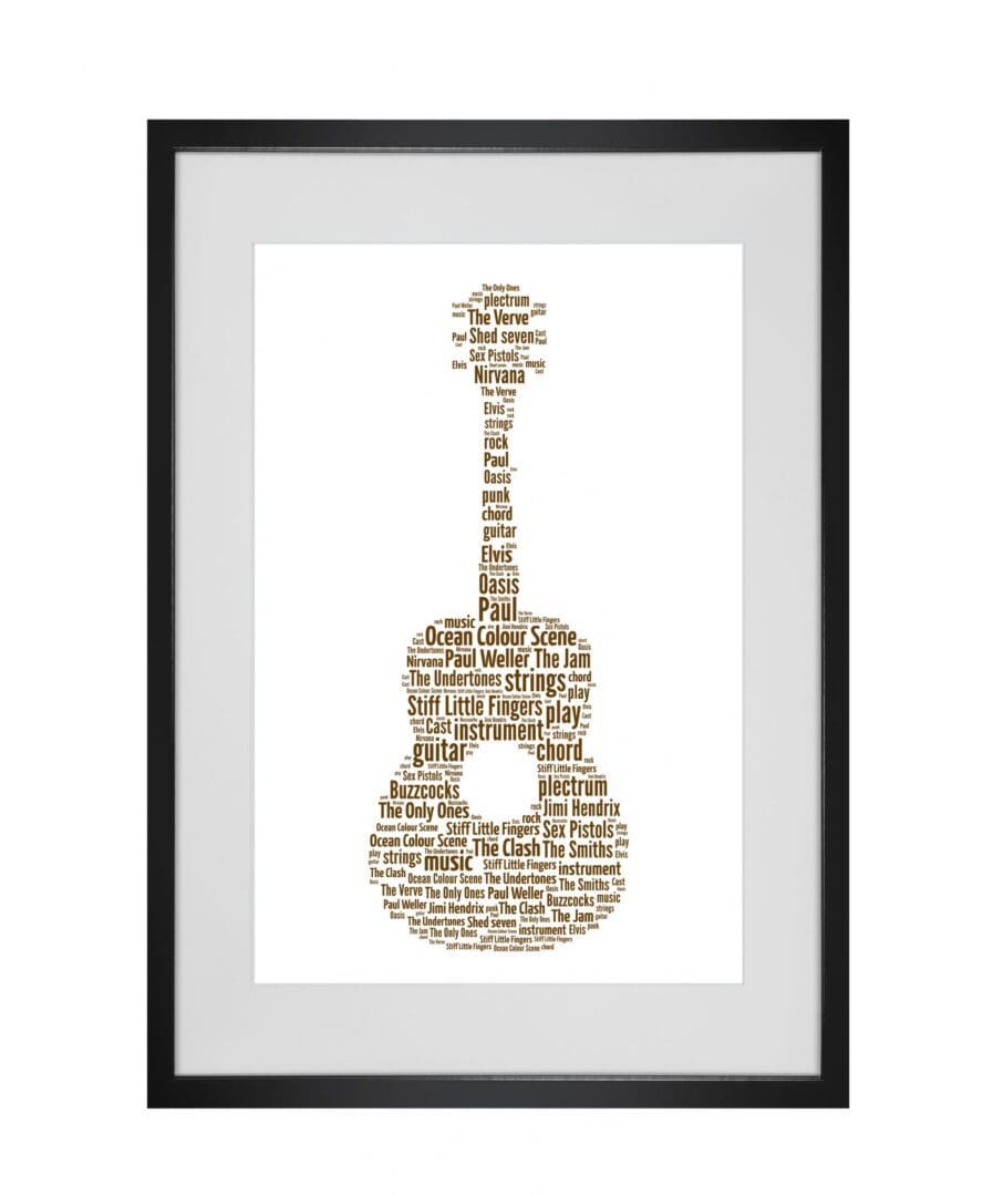 Personalised Acoustic Guitar Word Art Print