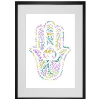 Personalised Hamsa Hand Word Art Print