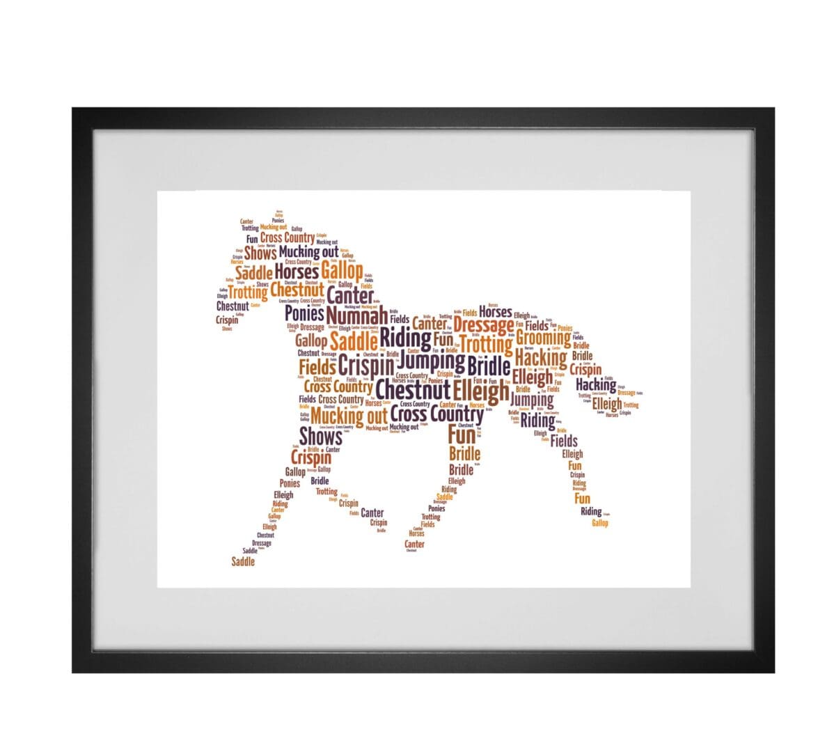 Personalised Horse Word Art Print