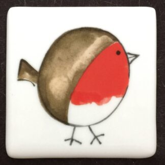 Handmade fused glass Robin Coaster /drinks Mat/Red Robin Drinks Mat/Christmas Robin Coaster/Bird Coaster