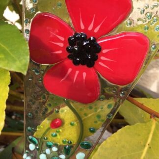 Poppy garden plant stake Ideal for your pot plants or gifts. approx 25x8cm