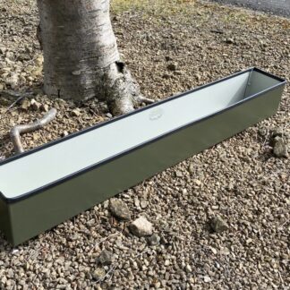 Long Olive Green Window Box Style Handmade Metal Planter