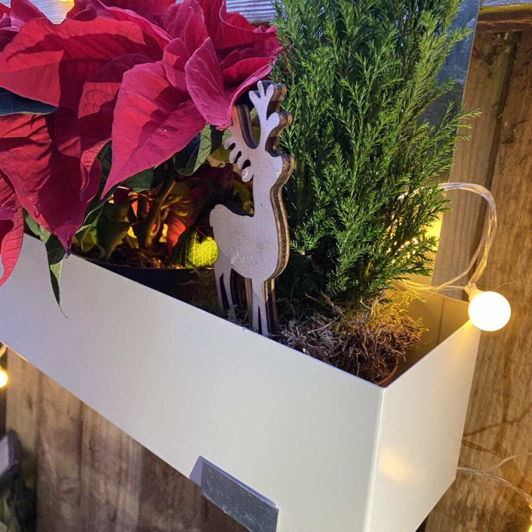 white Metal Window cill planter for urban garden wall planter fence balcony planter windowsill plant pot garden trough contemporary modern bespoke custom planter handmade uk window boxes living windows city gardener