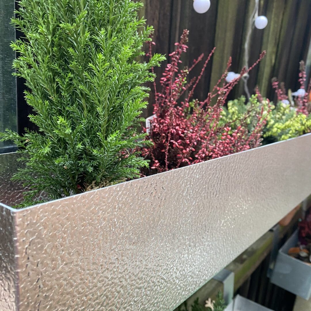 Metal Window cill planter for urban garden wall planter fence balcony planter windowsill plant pot garden trough contemporary modern bespoke custom planter handmade uk window boxes living windows city gardener
