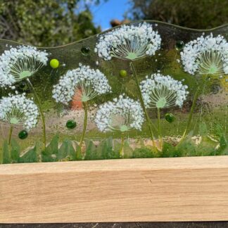 Cow Parsley tealight candle holder-fused glass cow parsley-natural cow parsley candle votive-Gift for mum-new home gift-wild meadow tealight